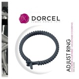 Inel reglabil din silicon cu striatii pentru penis Dorcel gri