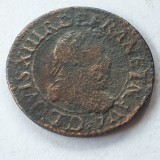 Franța Double Tournois 1613 D / Lion (2 deniers)R-2 Ludovic Xlll, Europa