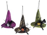Cumpara ieftin Set 3 palarii Halloween Vrajitoare textil multicolor &Oslash; 10 cm x 11 H
