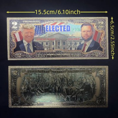 !!! SUA = FANTASY NOTE - 2 DOLARI 2024 - TRUMP ELECTED - UNC / CARTON AURIT // NU TRIMIT PRIN CURIER foto