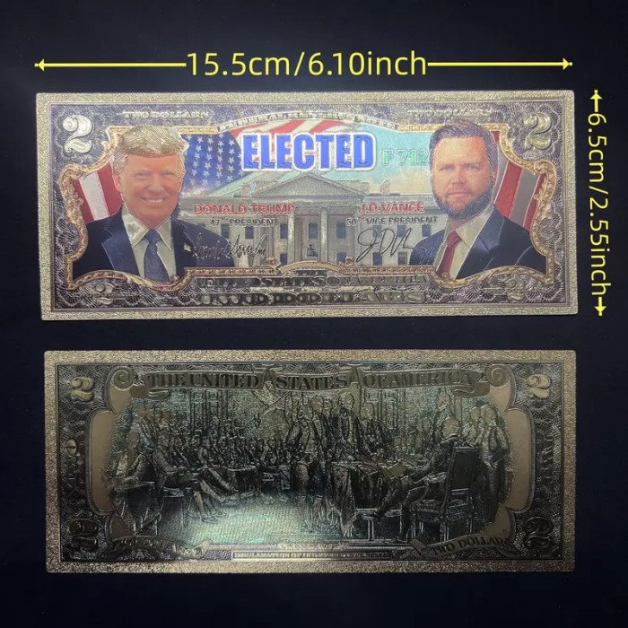 !!! SUA = FANTASY NOTE - 2 DOLARI 2024 - TRUMP ELECTED - UNC / CARTON AURIT // NU TRIMIT PRIN CURIER