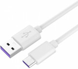 Cablu USB 2.0-C la USB-A T-T 1m 5A Alb, KU31CP1W, Oem