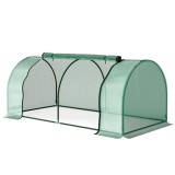 Sera Tunel Outsunny din Otel si cu Capac din PVC, 200x100x80 cm, Transparent si Verde | Aosom Romania