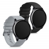 Set 2 Curele pentru OnePlus Watch, Kwmobile, Silicon, Gri/Negru, 56982.04