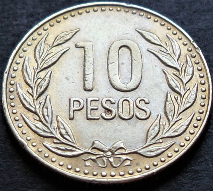 Moneda 10 PESOS - COLUMBIA, anul 1989 * cod 4130 A