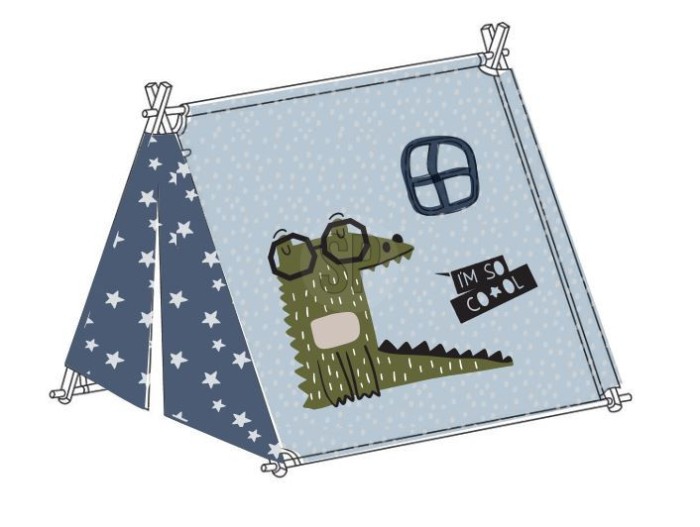 Cort de joaca copii cu imprimeu crocodil