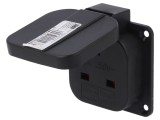 Conector de alimentare AC 2P+PE 250V 16A Negru