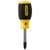 Surubelnita Pozidrive Stanley CushionGrip PZ2 x 45mm, Maner Ergonomic, Otel Crom Vanadiu
