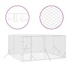 Padoc de exterior pentru caini argintiu 4x4x2 m otel galvanizat