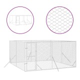 Cumpara ieftin Padoc de exterior pentru caini argintiu 4x4x2 m otel galvanizat