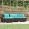 Gossi set mobilier relaxare gradina 4 piese cu perne poliratan negru