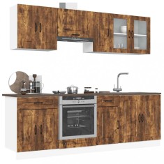 vidaXL Set dulap de bucătărie din 8 piese &bdquo;Kalmar&rdquo; stejar afumat Lemn 3314826