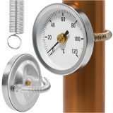 Termometru analog pentru teava Ruhhy 0-120&deg;C cu arc de prindere