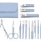 Set de manichiură, foarfecă, foarfece, set manichiură Foarfece Pincetă Pilă Husă 42069-BLUE