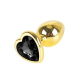 Dildo metalic Rosy Medium Heart Black Diamond
