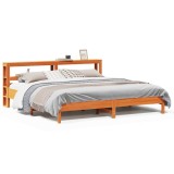 Cumpara ieftin Cadru de pat fara saltea, maro ceruit 200x200 cm lemn masiv pin