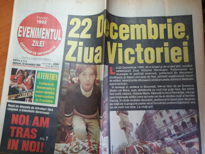 evenimentul zilei 22 decembrie 1999- art despre natalia oreiro,hagi,f.raducioiu foto