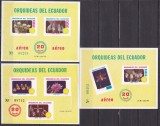 Ecuador 1980 flori orhidee MI 3 bl.100-102 MNH, Nestampilat