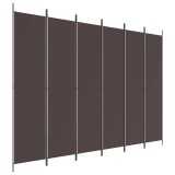 Cumpara ieftin Paravan de camera cu 6 panouri, maro, 300x220 cm, textil