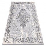 Covor CORE W7161 Rosette Vintage - structural, două niveluri de l&acirc;nă, gri, 160x220 cm, Dreptunghi, Lana