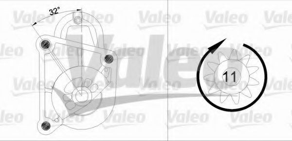 Starter RENAULT SYMBOL I (LB0/1/2) (1998 - 2008) VALEO 455936