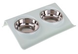 Set 2 buc. castron metalic cu suport pentru hranire animale de companie, AVEX