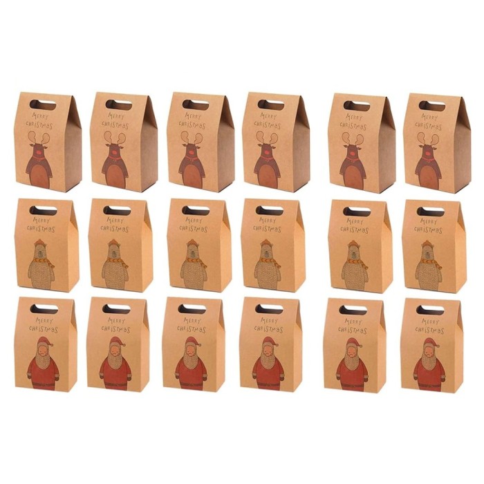 Set 18 pungi pentru dulciuri de Craciun, 9.2 x 15.5 x 6 cm, hartie, multicolor