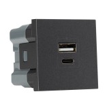 Priză USB A+C 5V 2,4A 2M antracit Moda Voice &ndash; ELBI