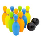 Set de Bowling pentru Copii, 10 Popice Colorate si 2 Mingi, Plastic Rezistent, CMCLASS