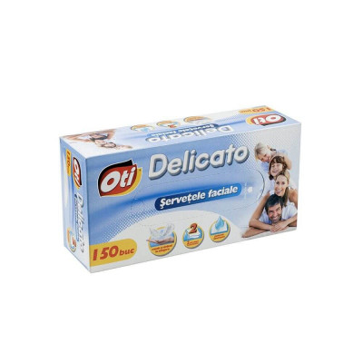 Servetele Faciale OTI Delicato, 2 Straturi, 150 Servetele/Cutie, Celuloza, Servetele Demachiante Uscate, Servetele Uscate la Cutie, Servetele Faciale foto