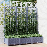 Jardiniera de gradina cu spalier,gri &icirc;nchis,120x40x121,5 cm, PP GartenMobel Dekor, vidaXL