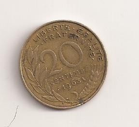 Moneda Franta - 20 Centimes 1963 v4 foto