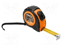 Ruletă de măsură NEO TOOLS 10m x 25mm clasa II, oțel, blocare și clemă