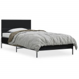 Cadru de pat, negru, 90x200 cm, lemn prelucrat si metal GartenMobel Dekor, vidaXL
