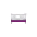 Cumpara ieftin Patut Eurogloria Como fara sertar - Alb cu Violet + Saltea cocos confort 120 x 60 x 12 cm