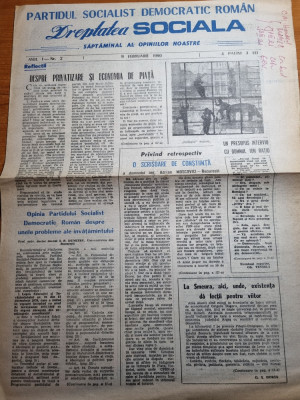 ziarul dreptatea sociala 9 februarie 1990-anul 1,nr.2 foto