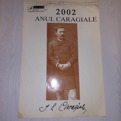 Calendar 2002 ANUL CARAGIALE,ilustrat-povestit viata-realizarile celebrului foto