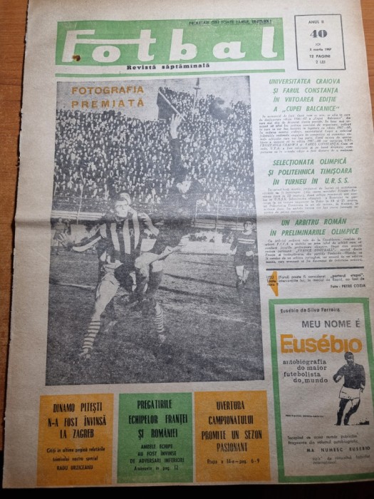 fotbal 2 martie 1967-u.craiova si farul in cupa balcanica,fotbalul din bacau