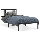 Cadru pat metalic cu tablie, negru, 90x200 cm GartenMobel Dekor, vidaXL
