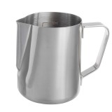 Cana gradata din inox Pufo, latiera pentru spumare lapte, cappuccino, tip ulcior barista cu maner, 350 ml