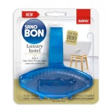 Odorizant WC Sano Bon Blue Luxury Hotel 5in1, Solid, 55g - Curata, Parfumeaza, Igienizeaza, Previne Calcar