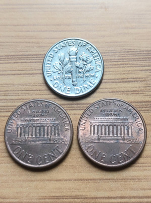 Lot 3 monede USA anul 1994 foto