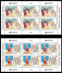 ROMANIA 2014 EUROPA CEPT -INSTRUMENTE Muzicale -Minicoli cu 6 timbre LP2021b MNH foto