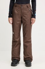 The North Face pantaloni de schi Sally Insulated culoarea maro, NF0A7WYJ1OI1