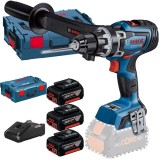 Bosch GSR 18V-150 C + 0615990L3T - Masina de gaurit si insurubat 150 Nm valiza speciala + Set 3 acumulatori si incarcator Li-Ion 18 V 5 Ah valiza spec