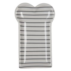 Farfurie ceramica gri alba 10x17x2 cm