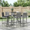 VidaXL Set mobilier bar de grădină cu perne, 7 piese, gri, poliratan 3187646