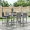 vidaXL Set mobilier bar de grădină cu perne, 7 piese, gri, poliratan 3187646