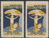 1924 Romania - 2 fiscale neuzate Societatea Principele Mircea, varietati culoare, Istorie, Nestampilat