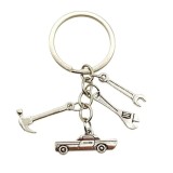 Breloc multifunctional din metal, cu surubelnita, ciocan si cheie, cadou elegant pentru barbati, Oem